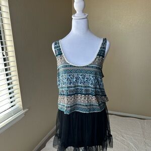 NWT Boho blue tank top